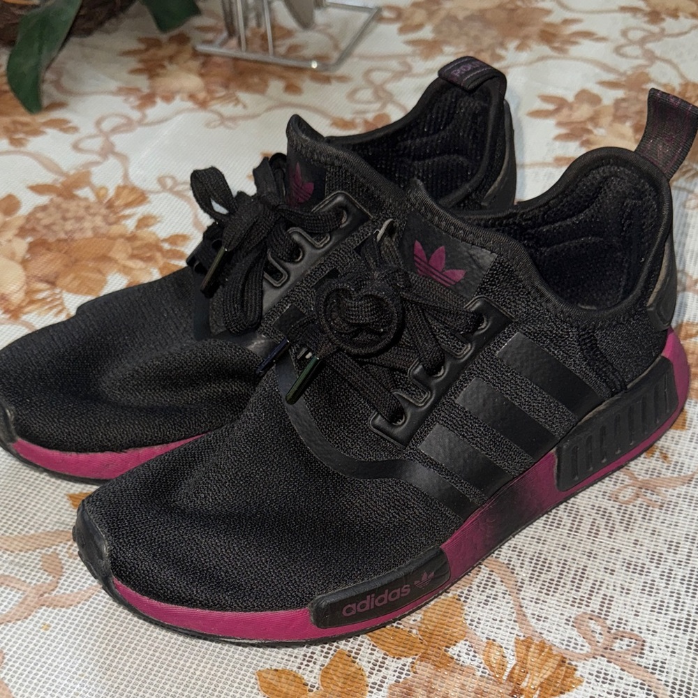 Adidas NMDs- Black and Magenta Athletic Shoes SIZE 9